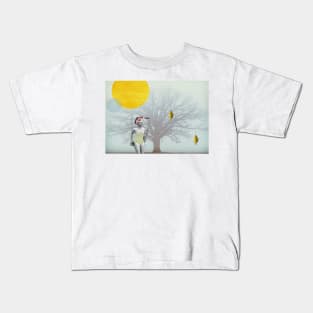 Retro Girl at Tree Kids T-Shirt